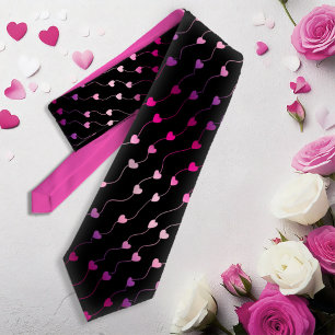 Heart on a String Pattern Gradient Pink ID628 Tie