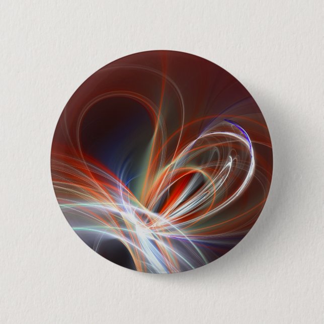 heart on fire 6 cm round badge (Front)