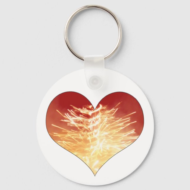 heart on fire key ring (Front)