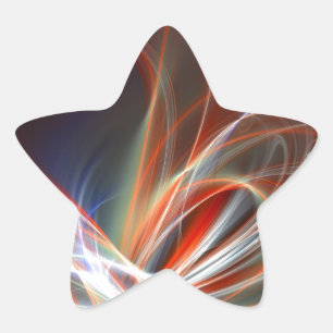 heart on fire star sticker