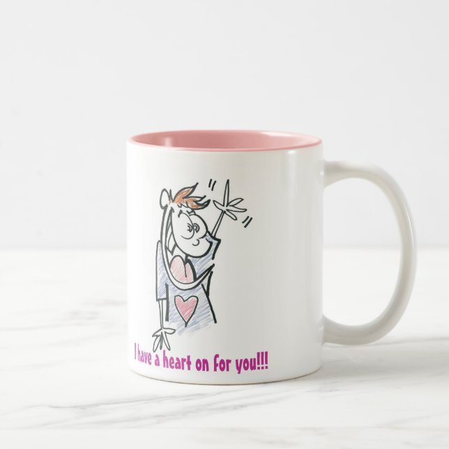 Heart On For You! Two-Tone Coffee Mug (Right)