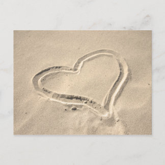 Heart on sand postcard