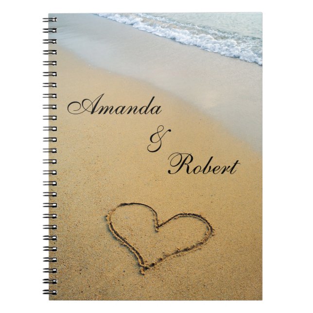 Heart on the Shore Beach Wedding Custom Guest Book (Front)
