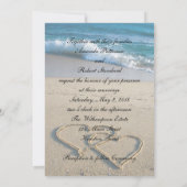 Heart on the Shore Beach Wedding Invitation (Back)