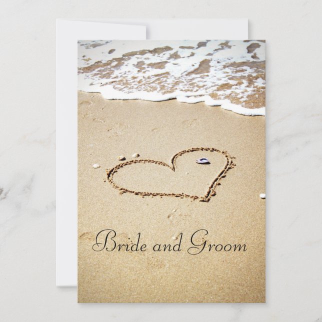Heart on the Shore Invitation (Front)