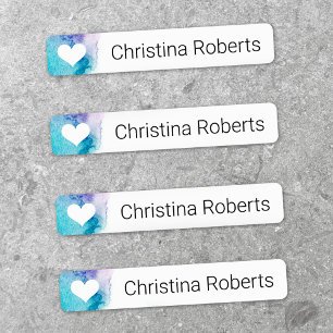 Heart on watercolor custom name fabric clothing