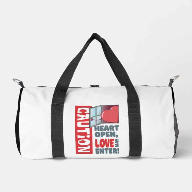 Heart open, love may enter (Valentine's Day) Duffle Bag (Front)