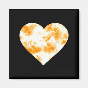 Heart Orange Tie Dye - Cute Valentines Day Graphic Magnet