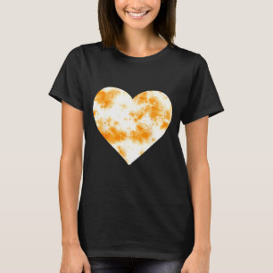 Heart Orange Tie Dye - Cute Valentines Day Graphic T-Shirt