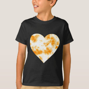 Heart Orange Tie Dye - Cute Valentines Day Graphic T-Shirt
