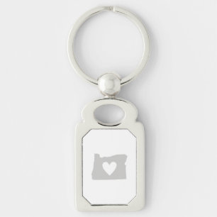 Heart Oregon state silhouette Key Ring