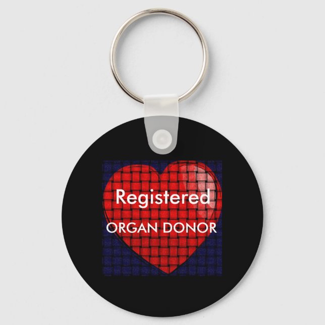 heart, ORGAN DONOR Key Ring (Front)