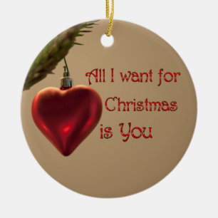 Heart Ornament - All I Want for Christmas