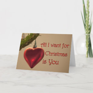 Heart Ornament - All I Want for Christmas Holiday Card