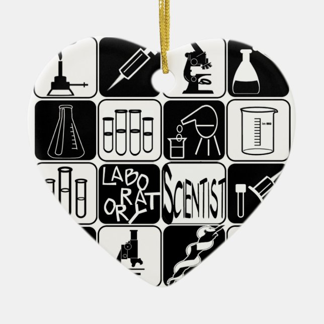 HEART ORNAMENT LABORATORY SCIENTIST TOOLS (Front)