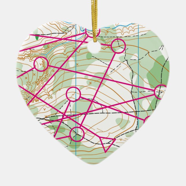 Heart Ornament - orienteering course (Front)