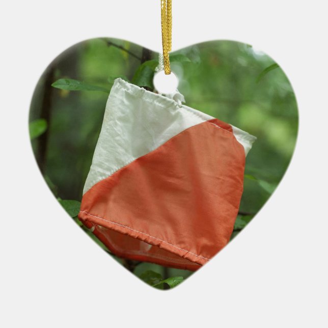 Heart Ornament - orienteering flag (Front)