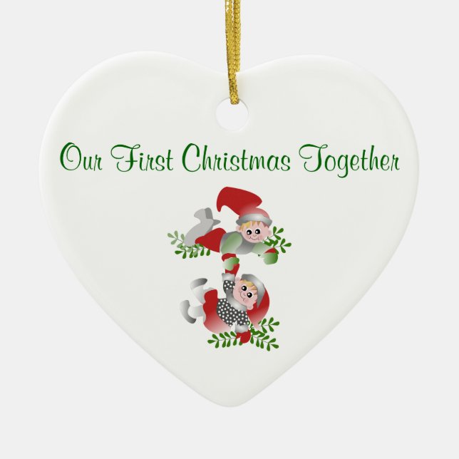  Heart Ornament With Elves (Front)