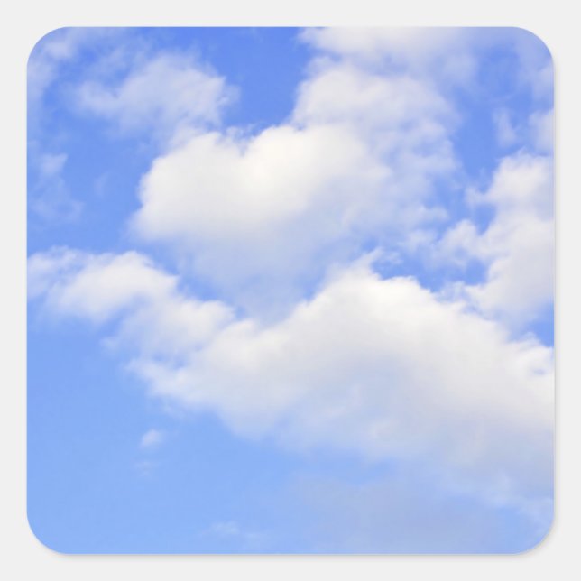 Heart out of Clouds Square Sticker (Front)