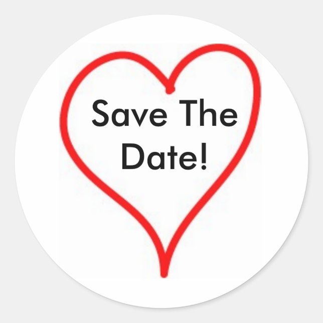 heart - outline - Customised Classic Round Sticker (Front)