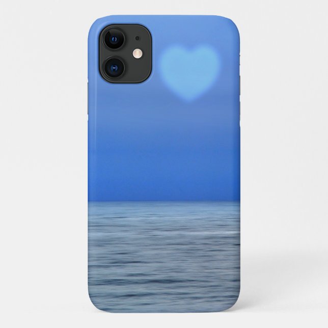 Heart Over the Ocean Beach Art Phone Case (Back)