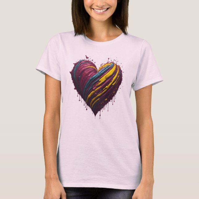 Heart paint Splash Art T-Shirt (Front)