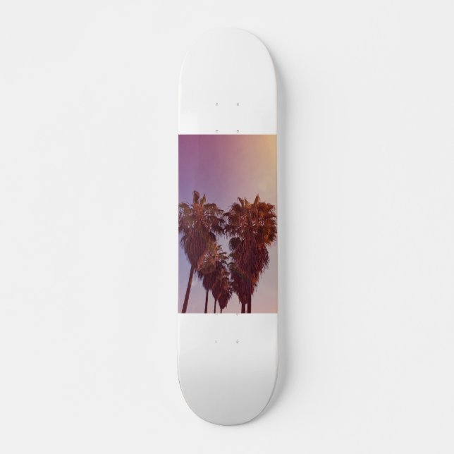 Heart Palm Tree Photo Skate Board (Front)