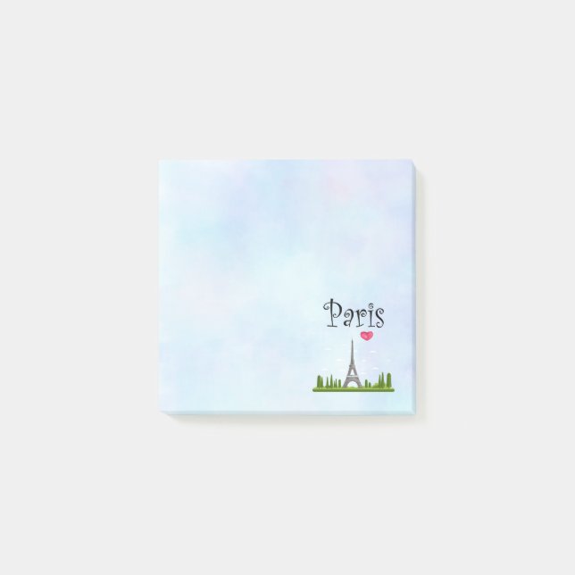 Heart Paris with Eiffel Tower Post-it Notes (Front)