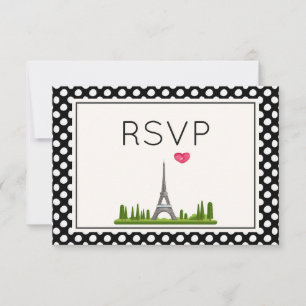 Heart Paris with Eiffel Tower RSVP Card