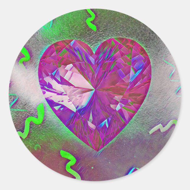 Heart Party Classic Round Sticker (Front)