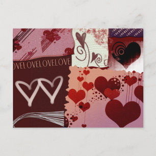 Heart Patches Postcard