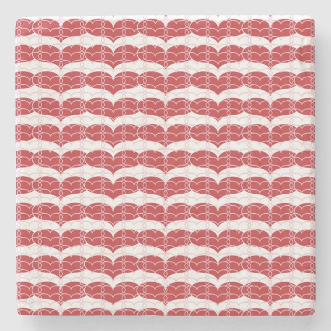 Heart pattern 2 stone coaster (Front)