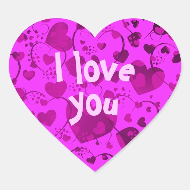 HEART Pattern ART 6 + your text | pink Sticker (Front)