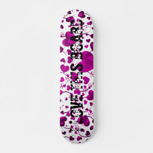 HEART Pattern ART 6 + your text Skateboard