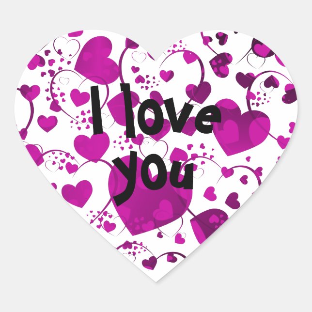 HEART Pattern ART 6 + your text Sticker (Front)