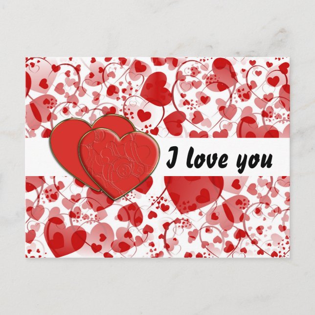 HEART pattern ART 7 + Heart Duet + your text Postcard (Front)