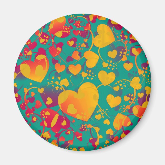 HEART pattern ART 9 Magnet (Front)