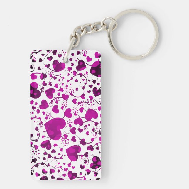 Heart Pattern ARTs - make your own background Key Ring (Back)