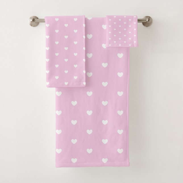 Heart Pattern Bath Towel Set (Insitu)