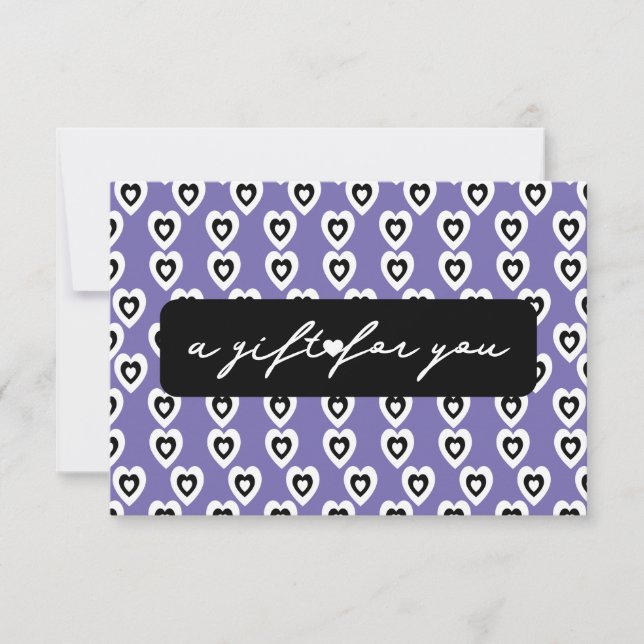 Heart Pattern Beauty Purple Gift Certificate Card (Front)