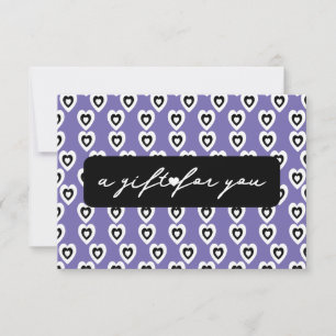 Heart Pattern Beauty Purple Gift Certificate Card