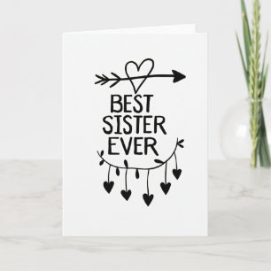 Heart Pattern Best Sister Ever Card