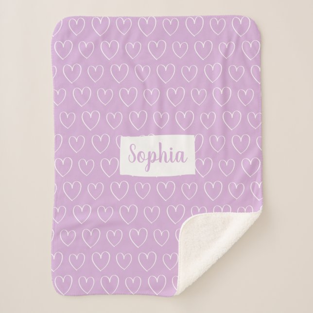 Heart Pattern Blanket - Pick your colour! (Front)