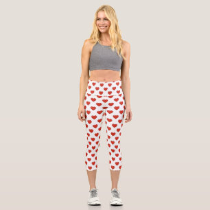 Heart Pattern Capri Leggings