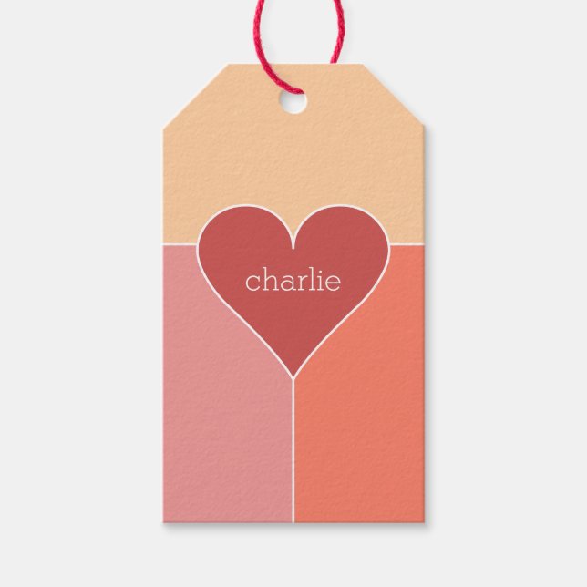 Heart Pattern custom gift tags (Front)