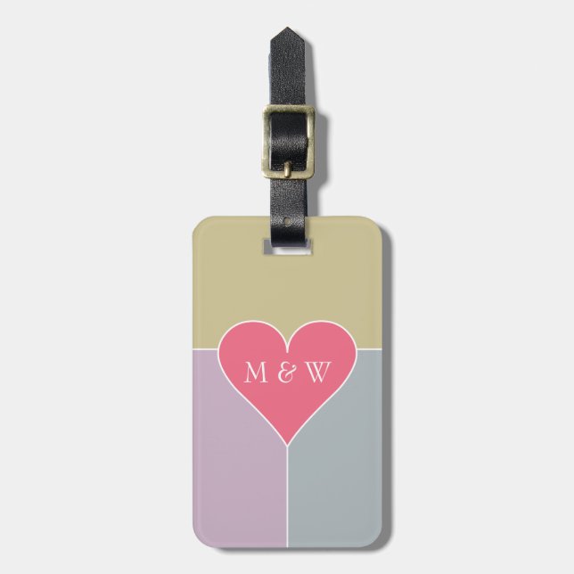Heart Pattern custom luggage tag (Front Vertical)