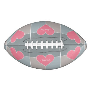 Heart Pattern custom monogram football