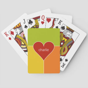 Heart Pattern custom monogram playing cards