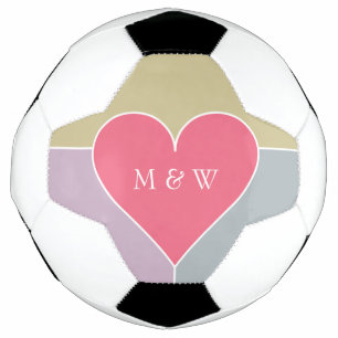 Heart Pattern custom monogram soccer ball