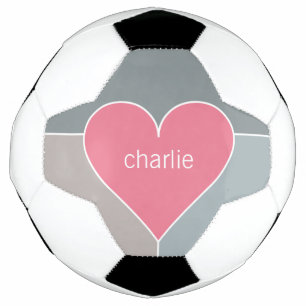 Heart Pattern custom monogram soccer ball